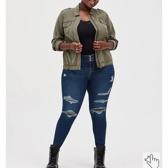 Torrid Size 3 Olive Tencel Bomber Jacket. NWT - Picture 2 of 4